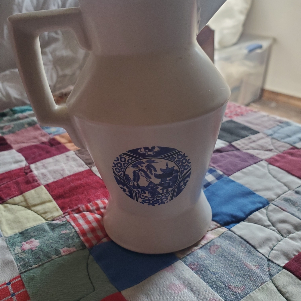 Mccoy White and Blue Ceramic Pitcher